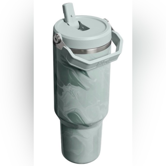 Stanley 40 oz Stainless Steel Ice Flow Flip Straw Tumbler Agate Calacatta - Picture 4 of 5